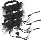 Beard Funny Costume Whiskers Pirate Decor Masquerade Party Supplies Pirate Mustaches Fake Mustache Cosplay Pirate Prop Funny Men Mustache Cosplay Props Polyester Wool Black