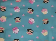 Paul Frank MONKEY Cupcake print 100% COTTON FABRIC 1 YARD NEW