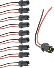 10PCS Car Bulb Socket,T10 LED Socket Holder Light Bulb Extension Socket,12V 24V T10 Pre-Wired Push Auto Light Bulb Socket Holders,Compatible with Bulbs such as 501,194,W-5W, 168,504