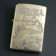 [NEW] Zippo Attack On Titan Eren Yeager Gold Metal Plate Shingeki No Kyojin