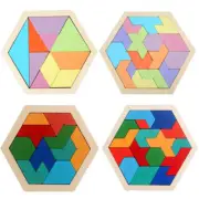 Montessori Wooden Toys 3D Jigsaw Puzzle Tangram Math Toys Baby Hand Grasp Board
