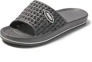 JOMIX Women's Summer Bath Slippers, Non-Slip EVA Bathing Shoes, Soft Slippers, Slides, Bathing Sandals, Beach Shoes, Slippers, darkgray, 7 AU