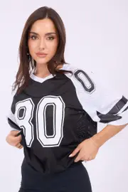 Black Sport Tee Short Sleeve - Size 6XXS, Women's Graphic Tee