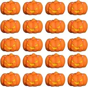 Miniature Pumpkins - 20 Ghost Pumpkins | Small Pumpkin Figurines | 20 Pieces Table Pumpkin Decor | Halloween Pumpkin Ornaments Trick Or Treat Parties Favors for School | Fall Thansgiving Decor