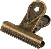 Heatleper 4 Pack Bulldog Duckbill Metal Binder Clips, Invoice Bill Clip Utility Paper Clips for Office Home School Use (Brozen, XL)