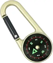 Karabiner Compass Clip Compass for Hiking | Mini Outdoor Calling Compass with Clear Scale for Exploration, Field Exercise, Mountaineering, Karabiner Compass, One