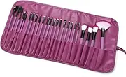 Makeup Brush Set 24 Pcs Premium Synthetic Foundation Powder Concealers Eye shadows Blush Purple Makeup Brushes with Purple Storage Bag