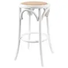 NEW Urban Styling Aster Birch Rattan Round Bar Stool White