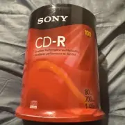 100 Pack Sony CD-R 700MB 80min 1-48x Blank Storage Media Discs CDs, BRAND NEW
