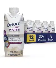 Ensure Max Protein Nutrition Shake with 30g of Protein Cafe French Vanilla 12pk