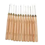 12pcs Wooden Handle Pulling /Micro Rings/Loop Hair Extension