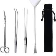 Aquarium Aquascaping Tool, Long Tweezers Scissors Spatula, 4 in 1 Stainless Stee