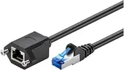 Goobay 77572 CAT 6a Extension Cable, S/FTP (PiMF), Black, 0.5m Length