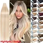 Thick Tape In 100% Russian Remy Human Hair Extensions Skin Weft FULL HEAD Blonde