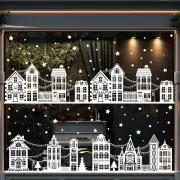 Large Christmas Electrostatic Window Sticker – Winter Street Scene, Reusable PVC