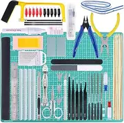 Keadic 87Pcs Modeler Basic Tools Craft Set Gundam Model Tools Kit with Plastic Box and Waterproof Bag for Gundam Car Model Building (Kit 10）