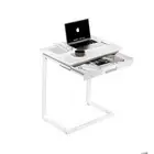 C Shaped End Table,Small Couch Side Table with Drawer,for Living Room, Bedroom