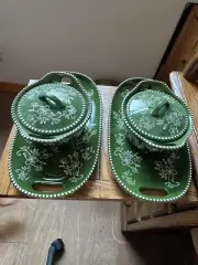 NEW SET OF TWO TEMPTATIONS MINI CASSEROLE DISHES AND PLATTER WITH FREE SHIPPING