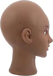 BAZEITFLOW Simulation Human Head Model Mannequin Head for Hat Stand Brown Mannequin Head Display Mannequin Head Display Stand Cosmetology Training Mannequin Plastic Mannequin Model Head
