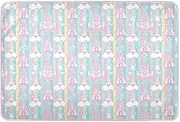 Castle Princess Cartoon Diaper Mats Highly Absorbent Potty Training Sheets Cover Non-Slip Bed Liners for Children Adults Pets , 52" L x 34" W