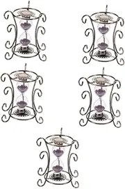 YARNOW 5pcs Iron Retro Vintage Ornaments Retro Decor Desktop Sand Clock Decor Hour Glass with Sand Hour Glass Wrought Iron