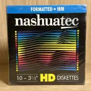 Nashuatec High Density HD 2-Sided 3.5" Diskette Formatted 10 Diskettes