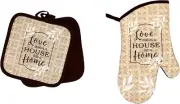 3 pc Oven Mitt & Potholders Inspiration New Home Graducation Decor Kitchen Decor
