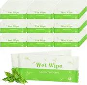 Individual Hand Wipes, 500 PCS Wet Wipes Individually Wrapped, Wet Napkins Travel Size for Wedding, Barbecue, Restaurant, Green Tea Scent
