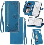 Cover Compatible with Motorola Edge 30 Pro/Edge X30,Compatible with Motorola Edge Plus 2022 / Edge+ 5G UW 2022 【PU Leather + Shell】【Dual Card Holder】【Flip Stand】 Lanyard Case Blue