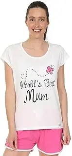 [ThePyjamaFactory] Womens World's Best Mum Ladies Short Pyjamas Sizes 8 to 22 UK
