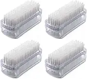 Nail Brush Two Sided Hand Finger Nail Scrub Brushes Soft Stiff Bristles Scrubber Nails Toes Cleaning Brush, 4Pcs Nail Brushes Two Sided Hand Scrubbing Brush Plastic Fingernail Brush Nail Toes Brushes