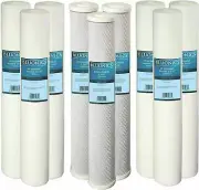 Bluonics 20" x 2.5" Sediment & CTO Carbon Replacement Filter Set for Triple Fil