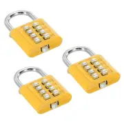 8 Digit Button Combination Padlock 3pack 4 Digit Locking Mechanism Lock Yellow