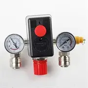 Industrial Pressure Regulators 175 Psi Small Air Compressor Pressure Manifold Relief Regulator Gauges Bracket Manifold Part Assembly Regulator