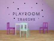 Playroom Polka Dots Kids Vinyl Art Sticker For Play Room Playhouse Wall Decals
