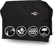 GrillTough Heavy Duty BBQ Grill Cover for Outdoor Grill, 72 Inch – Waterproof, Weather Resistant, UV & Fade Resistant with Adjustable Straps – Gas Grill Cover for Weber, Genesis, Charbroil, etc. Black