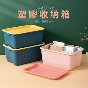 【品屋】塑膠收納箱(收納籃 可疊加附蓋 置物盒 衣物收納 置物箱 多功能收納箱 儲物箱 儲物盒 置物盒)