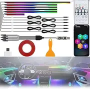 NeoFlow Dynamic RGB Interior Light Kit, Interior Car 6 LED Light Strips Kit, LED Lights for Car with Dynamic Color Chasing, for Lnterior into A Dynamic and Colorful (6 Light Strips Kit)