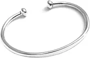 [Treasure Bay] TreasureBay Women's Solid 925 Sterling Silver Bar Bangle Bracelet, Mens Silver Torque Bangle