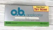 OB Applicator 1997 Vintage Super Absorbency Tampons New Open Box 2 Tampons READ