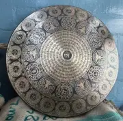 80 CM Large Handmade Gong-Om Mane Padme Ohm-Mantra Etching Carving Healing Gong
