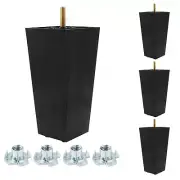 Plastic Furniture Leg 6 Inch Square Sofa Leg Set of 4 Furniture Feet for Dres...