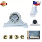 Silent Battery-Powered Mantel Clock with Chimes - Vintage Wood Design, 16" Tall