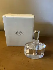 NIB Lenox Jeweled Ice Oval Perfume Bottle Clear Crystal Vanity Collectible