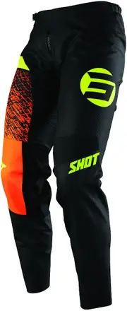 Shot Devo Roll Kids Motocross Pants, black-orange, Size 11 - 12 12 - 14 12/14 12 years 13 years Black Orange