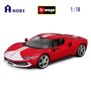 Bburago 1:18 Scale Ferrari 296 GTB Assetto Fiorano Rosso Corsa 2022 Model Car