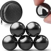Cool 33mm 1.26 Inch Jumbo Magnets Balls Fidget Toys for Adults, Large Fidget Mangetic Set of 4 with Fiber Case, Great Office Desk Decorations and Stress Relief,Anti Anxiety Gifts for Adults Men Black
