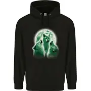A Howling Wolf Pack Mens 80% Cotton Hoodie