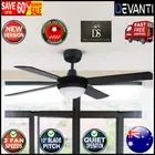 Devanti 52'' Ceiling Fan 4 Blades Black with Light Remote Control Kit Efficient