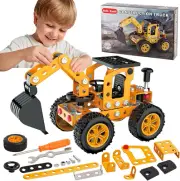 Erector Sets Metal Assembly Toys Model Excavator Kits STEM Projects Model Car Ki